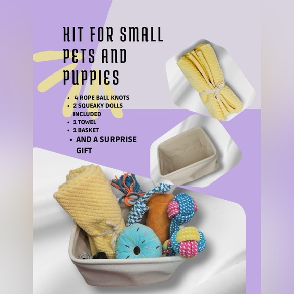 Kit for small pets and puppies ROPE BALL KNOTS 2
SQUEAKY DOLLS INCLUDED 1 TOWEL - Picture 2 of 4